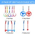thumbnail image 3 of Celawork Warrior Obstacle Course Accessories Ninja Kids Outdoor Play, 5 Ninja Rings, 2 Swing Trapeze Wheels, 2 hanging monkey knots and 2 Monkey Bars, 3 of 8