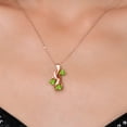 thumbnail image 3 of Gem Stone King 1.50 Ct Heart Shape Green Peridot 18K Rose Gold Plated Silver Pendant With Chain, 3 of 6