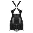 thumbnail image 5 of ZALDITA Women's Sparkling Sequins Crisscross Front Tassel Latin Jazz Dance Leotard Bodysuit Black XL, 5 of 7