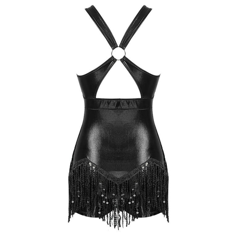 Stage Wear Latin Dance Costume Women Black Lace Fringed Dress Adult Salsa  Samba Practice Clothes Ballroom From Paradise12, $39.16