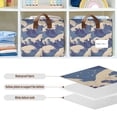 thumbnail image 4 of Yayeee Foldable Storage Basket for Shelves with Handles Waterproof Cloth Bins, Blue Wave Pattern, 4 of 7