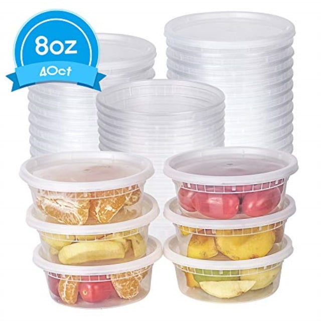 [TashiBox] 8 oz food storage deli containers with lids 40 sets