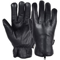 Mens Warm Winter Dress Gloves Thermal Lining Genuine Leather Driving Cold Weather Glove - MRX (Black, X-Large)