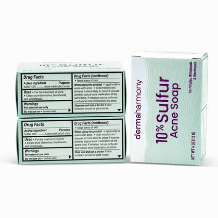DermaHarmony 10% Sulfur Bar Soap - 4 oz each - (3 Bars)