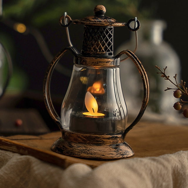 Fiudx Luces de Mano para Navidad y Halloween, Velas Led, Lámpara de Aceite Portátil, Iluminación Blanca Cálida y Acogedora, Elegante Diseño de Arco, Decoración para El Hogar y Festivales, 13,5 X 8 X