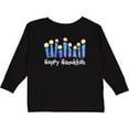 thumbnail image 3 of Inktastic Happy Hanukkah with Lit Candles Boys or Girls Long Sleeve Toddler T-Shirt, 3 of 5