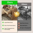 thumbnail image 6 of Rattan Nightstand Set of 2, Nightstand with Charging Station, Boho Bedside Table End Table with Drawer and Storage Shelf, Wood End Table Night Stand for Bedroom, Small Space, 6 of 9