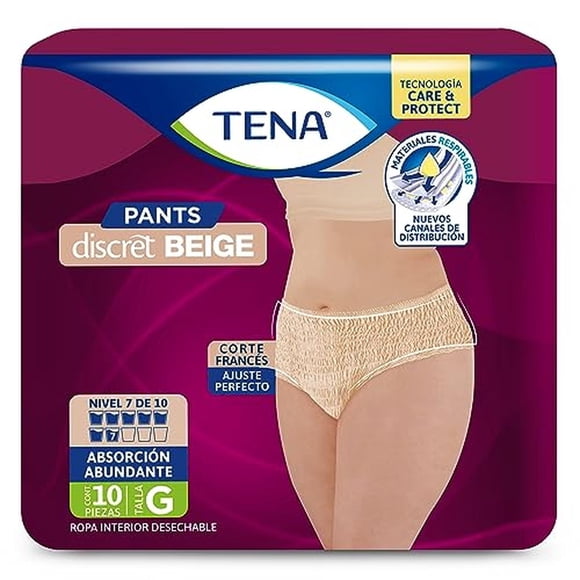 Ropa interior desechable Tena Pants Discret beige talla grande 10 pzas