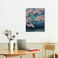 thumbnail image 3 of Creowell  Cherry Blossom Moon Lake Landscape Framed Canvas Wall Art - Japanese Aesthetics Floral Art Print for Living Room, Bedroom, Kitchen and Office Decor 16x20 in, 3 of 5