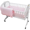 TL Care Heavenly Soft Minky Dot 3 Piece Cradle Set, Pink, for Girls