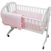 TL Care Heavenly Soft Minky Dot 3 Piece Cradle Set, Pink, for Girls
