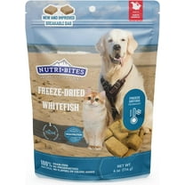 NutriBites Freeze-Dried Whitefish Dog & Cat Treats 4oz - Healthy Pet Training Treats or Food Topper - High Protein, All Natural