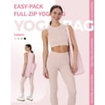 thumbnail image 4 of WANDF Puffy Yoga Mat Bag with Wet Pocket & Side Pocket Fits Tumblers with Handle, Full-Zip Pilates Bag Gym Bags for Women Men, Yoga Mat Carrier Storage Bag for Gym Exercise Pilates (Pink Bag), 4 of 9