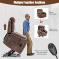 thumbnail image 6 of SYNGAR Large Power Lift Recliner with Massage and Heat, Oversized Wide with Hidden Cup Holders and Side Pockets, Ergonomic Lounge Chair for Home Theater Living Room, Remote Control, Brown, 6 of 12