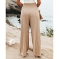 thumbnail image 3 of SMZ Women's Casual Loose Wide Leg Pants Cozy Comfy High Waisted Pants Athletic Yoga Lounge Elastic Waist Pants with Pockets, 3 of 5