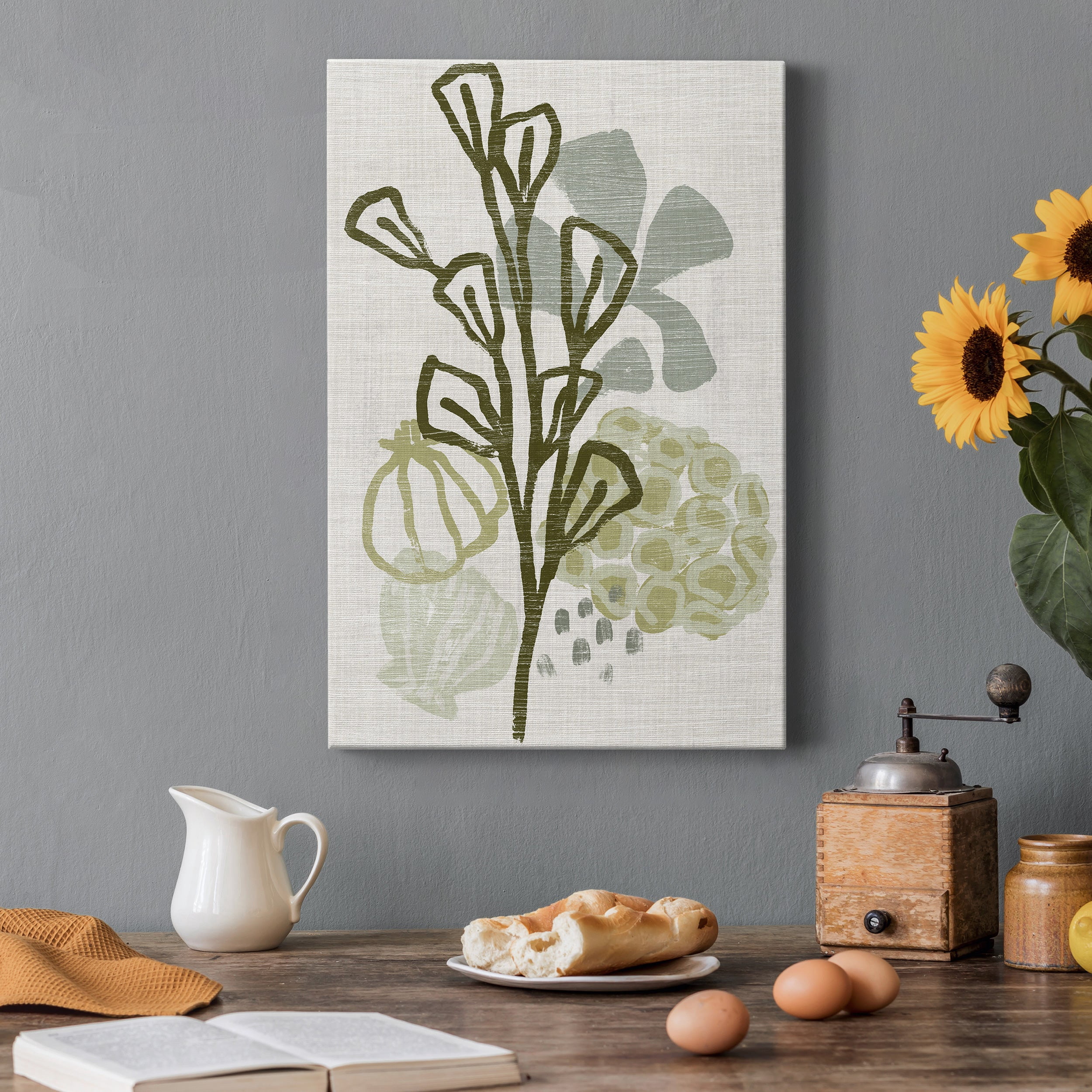 Coral Blockprint II Premium Gallery Wrapped Canvas - Ready to Hang