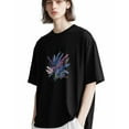thumbnail image 5 of Men's T-Shirt Lavender Purple Plant Bouquet Embroidery Style Short Sleeve Casual Tee Classic Crew Neck T-Shirt for Men, XL, 5 of 7