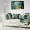 thumbnail image 3 of Designart Symmetrical Blue Gold Fractal Flower - Abstract Throw Pillow - 12x20, 3 of 5