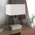 thumbnail image 7 of Evelyn&Zoe Holden 22" Modern Metal and Concrete Table Lamp with White Rectangle Fabric Shade, 7 of 7