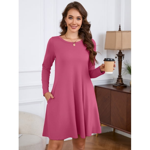 white christmas dresses Buy Mauve Printed Cotton Fit and Flare One Piece Dress Online in USA at  $24.00 main image 1