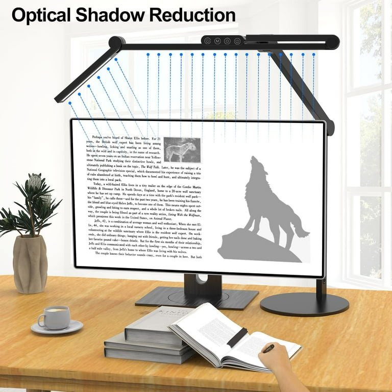 Desk Lamp, 24W LED Desk Light for Home Office, Auto Stepless