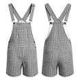 thumbnail image 7 of Kiijoy Girl Checkered Overalls Shorts Summer Casual Gingham Sleeveless Romper, Sizes 10-11, 7 of 7
