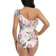 thumbnail image 5 of Honeii Rose Flowers for women's one-piece swimsuit featuring a chic one-shoulder design experience elegance and style in the water-X-Large, 5 of 6