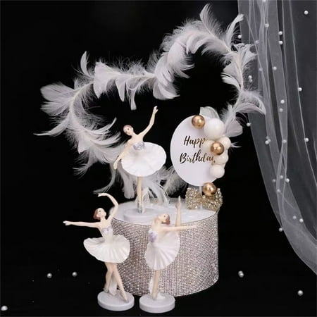 MKSJFdge 3pcs Ballet Girl Cake Topper Baking Cake Decoration Tools Sweet Girl Dessert Table Decor Decorations Birthday Ornament Vintage Ornament Set Vintage Christmas Ornament Ta