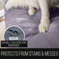 thumbnail image 2 of Original Patent Pending Reversible Large Sofa Protector, Many Colors, Seat Width to 70 Inch, Furniture Slipcover 2 Inch Strap, Couch Slip Cover Throw for Pet Dogs, Kids, Purple Lt Gray, 2 of 8