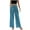 Blue, variant on Lovskoo 2024 Summer Pants for Women Cotton Linen Pants Palazzo Solid Color Trendy Loose Drawstring Elastic Waist Casual Wide Leg Trousers Blue L