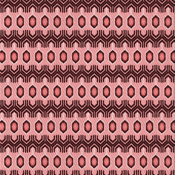 Ahgly Company Machine Washable Indoor Square Transitional Light Coral Pink Area Rugs, 8' Square