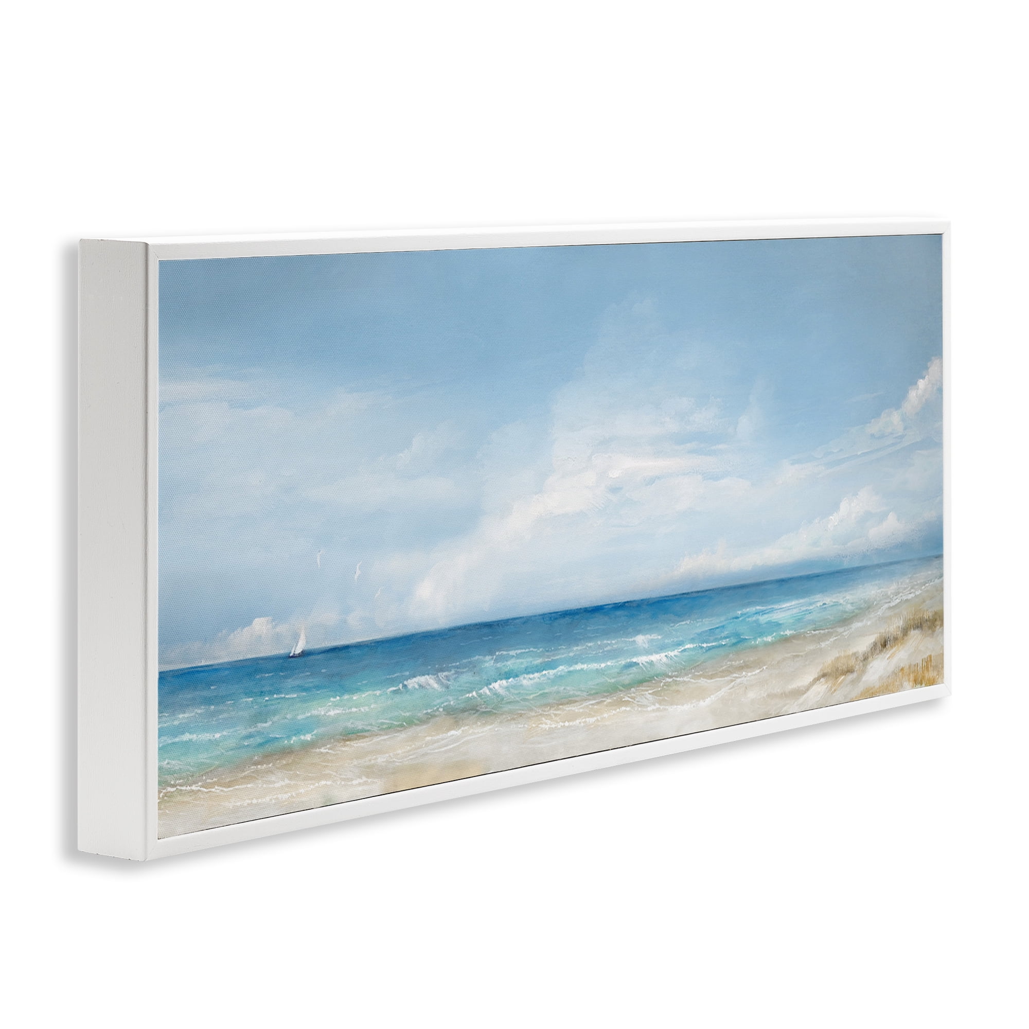 Stupell Industries Open Panoramic Sea White Framed Giclee Art, design by Ruane Manning