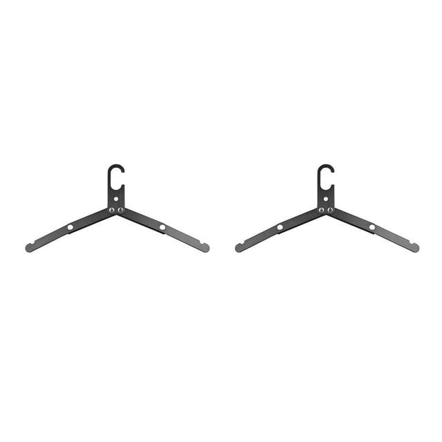 Naiovety Tendedero de aleación de aluminio plegable para exteriores con ranuras para colgar ropa Negro 2piezas