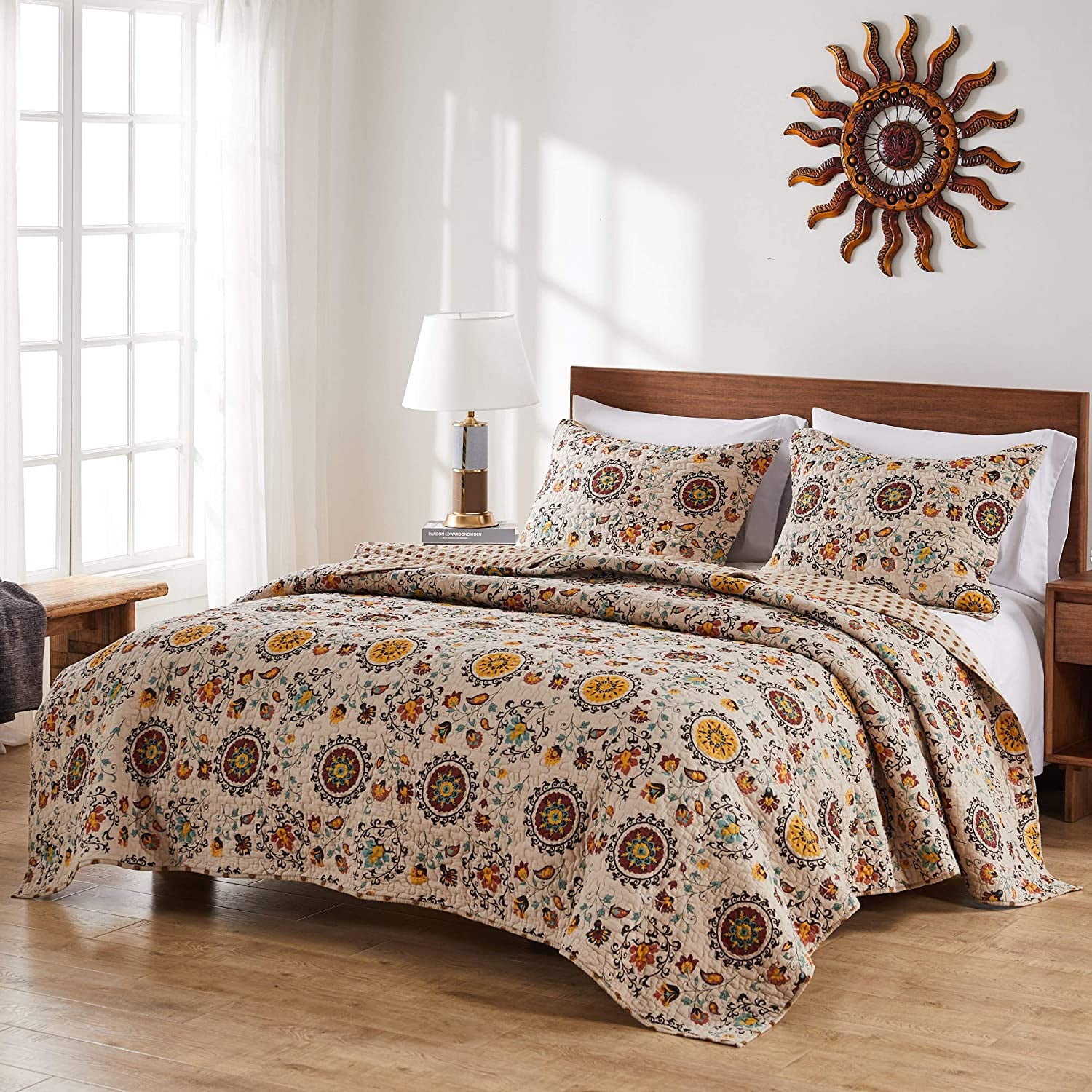 Global Trends Alta Reversible 100% Cotton Quilt Set, 3-Piece King/Cal King