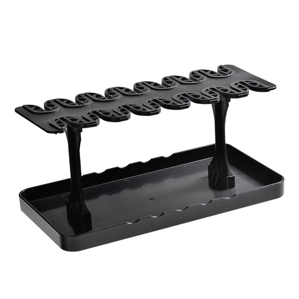 Estante de secado de pinceles para artistas, soporte antideslizante para pinceles de maquillaje con bandeja de goteo, soporte para secador, organizado