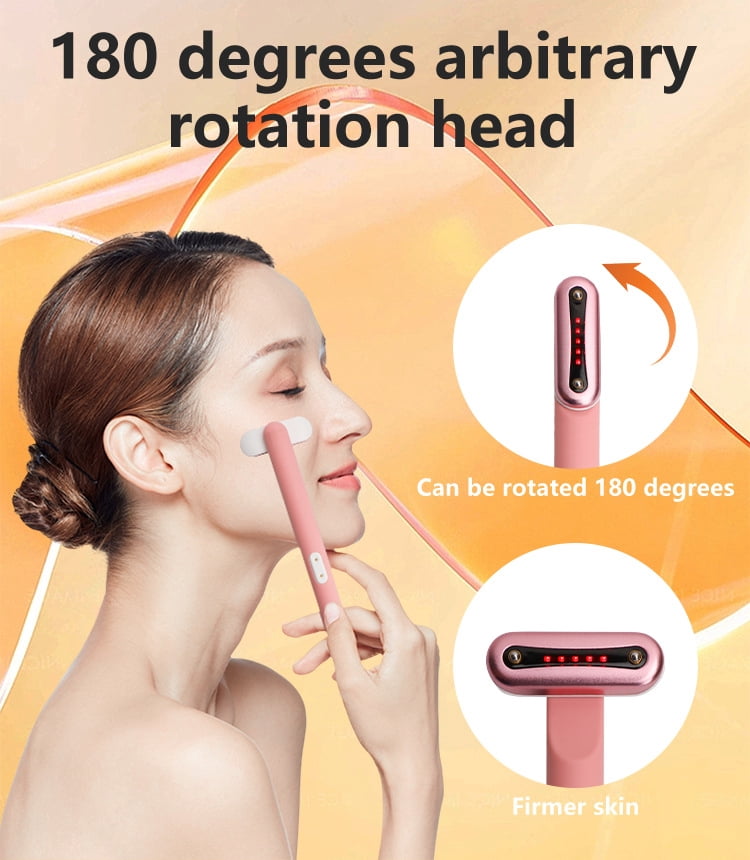 Red Light Therapy Wand, Body Beauty Wand, 7 Colors LED Facial Light Therapy Wand for Face and Neck Rejuvenation, Face Massager Eye Beauty Tool