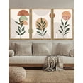thumbnail image 4 of SHENIFY large 24x36in3pcs Natural Framed Boho Wall Art Sage Plant Botanical Bohemain Wall Printing Abstract Canvas Prints with Leaf & Sun Lines, 4 of 6