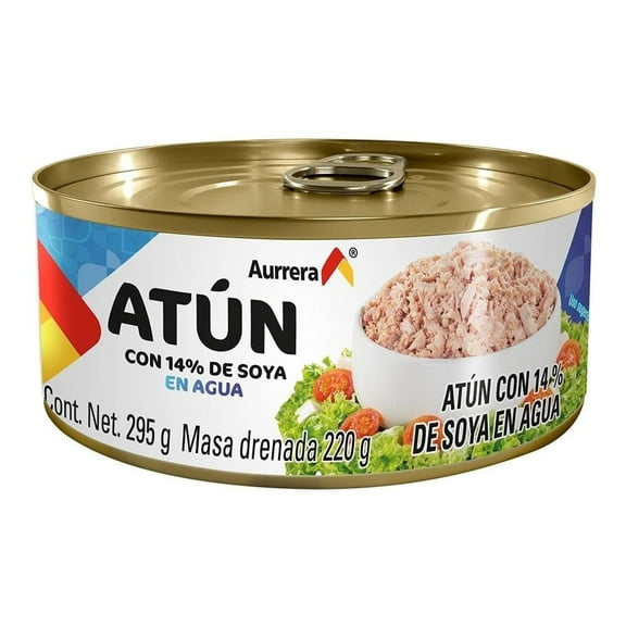 Atún Aurrera con 14% de soya en agua 295 g
