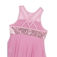 thumbnail image 6 of LiiYii Kids Girls Sequined Lyrical Ballet Dance Dress Sleeveless Cutout Back Irregular Tulle Skirt Pink 6, 6 of 7