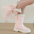 thumbnail image 5 of Girls‘ Winter Boots, Water-Resistant Faux Suede with Thick Fur Interior, Warm Mid-Calf Boots for Tweens, Outdoor Play, and Seasonal Gift Pink 33, 5 of 6