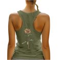 thumbnail image 4 of Fznquz Racerback Spaghetti Strap Tank Top Sleeveless Crew Neck Green Casual Athletic Fashion Women Tank Tops Under 10, 4 of 6