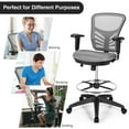 thumbnail image 5 of Costway Mesh Drafting Chair Office Chair w/Adjustable Armrests & Foot-Ring Grey, 5 of 11
