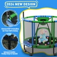 thumbnail image 4 of CITYLE Trampoline for Kids 600LBS 60'' 5FT Toddler Trampoline Indoor Outdoor with Basketball Hoop, Swing, Adjustable Bar, Mini Small Trampoline with Enclosure, Gifts for Toddlers, Boys & Girls, 4 of 8