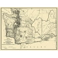 thumbnail image 2 of Giddings 18x15 Gold Ornate Wood Framed with Double Matting Museum Art Print Titled - Washington Territory Public Survey - 1865, 2 of 4
