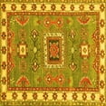 thumbnail image 1 of Ahgly Company Machine Washable Indoor Square Geometric Yellow Traditional Area Rugs, 7' Square, 1 of 4