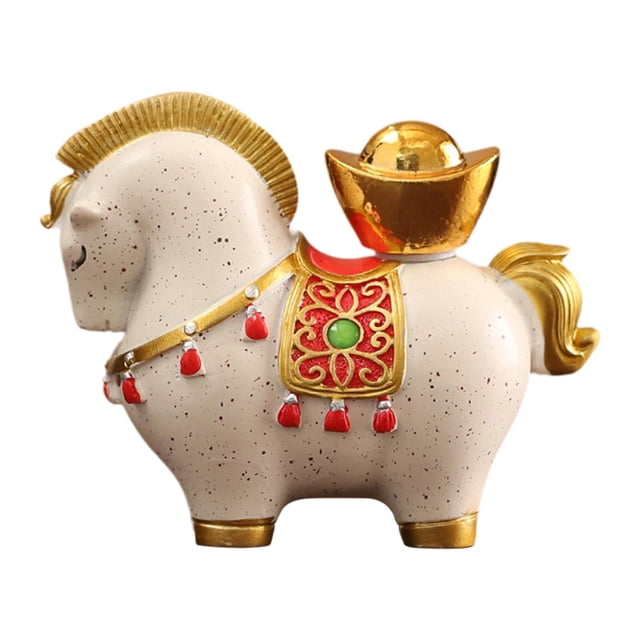 Figura de caballo Feng Shui Figura de resina Regalo ideal Colecciones Escultura animal A