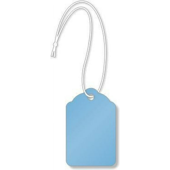 Merchandise Tags, Dark Blue #6 (1-7/8" x 1-1/4"), Hole-with String - Box of 1,000 Tags