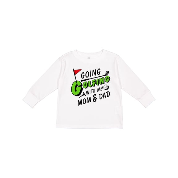 Inktastic Going Golfing with my Mom and Dad- kids golf Boys or Girls Long Sleeve Toddler T-Shirt