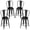 Black, variant on Gymax Metal Bar Stools Set of 4 24'' Counter Height Barstools w/ Backrests&Footrests Black