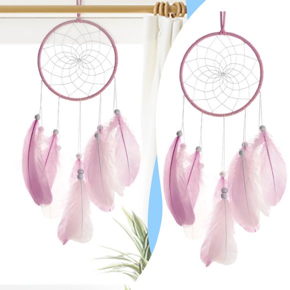 Fengga Attrape-Rêves Liquidation! Attrape-Rêves Rose Pendentif Décoration Murale Pierre de Cristal Fait Main Chambre Bohème Décoration Maison Mariage Cadeau Artisanal, 1X Attrape-Rêves